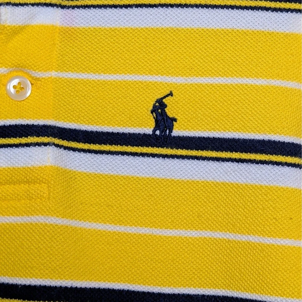 Vintage Ralph Lauren Polo Striped Romper One Piece EUC Yellow Baby Size 9 Months